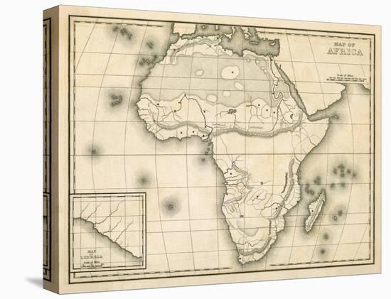 Map of Africa, c.1839-Samuel Augustus Mitchell-Stretched Canvas