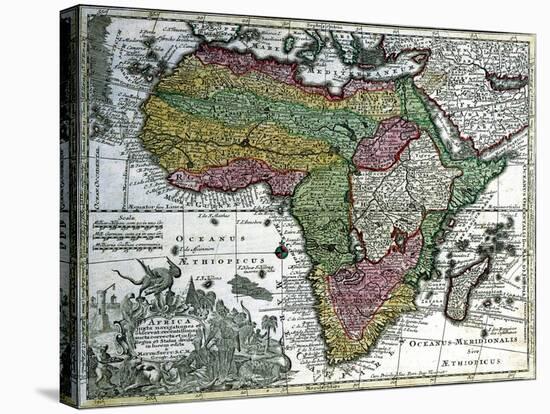 Map of Africa, from 'Atlas Minor', Published in Augsburg, First Half of Eighteenth Century-Georg Matthäus Seutter-Stretched Canvas