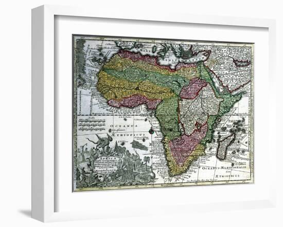 Map of Africa, from 'Atlas Minor', Published in Augsburg, First Half of Eighteenth Century-Georg Matthäus Seutter-Framed Giclee Print
