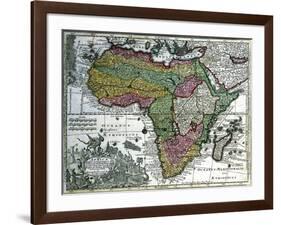 Map of Africa, from 'Atlas Minor', Published in Augsburg, First Half of Eighteenth Century-Georg Matthäus Seutter-Framed Giclee Print