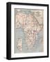 Map of Africa in 1891 Showing Routes of Explorers, 1906-null-Framed Giclee Print