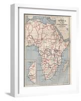 Map of Africa in 1891 Showing Routes of Explorers, 1906-null-Framed Giclee Print