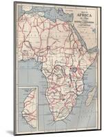 Map of Africa in 1891 Showing Routes of Explorers, 1906-null-Mounted Giclee Print