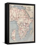 Map of Africa in 1891 Showing Routes of Explorers, 1906-null-Framed Stretched Canvas