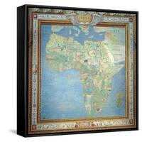Map of Africa, in the Sala Del Mappamondo-Antonio Giovanni de Varese-Framed Stretched Canvas