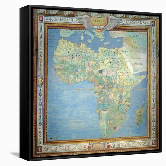 Map of Africa, in the Sala Del Mappamondo-Antonio Giovanni de Varese-Framed Stretched Canvas