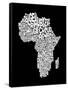 Map of Africa Map, Text Art-Michael Tompsett-Framed Stretched Canvas