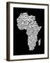 Map of Africa Map, Text Art-Michael Tompsett-Framed Art Print