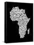 Map of Africa Map, Text Art-Michael Tompsett-Framed Stretched Canvas