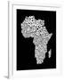 Map of Africa Map, Text Art-Michael Tompsett-Framed Art Print