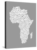 Map of Africa Map, Text Art-Michael Tompsett-Stretched Canvas