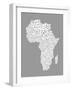 Map of Africa Map, Text Art-Michael Tompsett-Framed Art Print