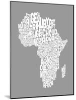 Map of Africa Map, Text Art-Michael Tompsett-Mounted Art Print