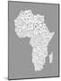 Map of Africa Map, Text Art-Michael Tompsett-Mounted Art Print