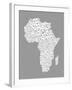 Map of Africa Map, Text Art-Michael Tompsett-Framed Art Print