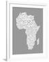 Map of Africa Map, Text Art-Michael Tompsett-Framed Art Print