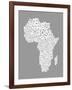 Map of Africa Map, Text Art-Michael Tompsett-Framed Art Print