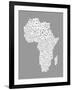 Map of Africa Map, Text Art-Michael Tompsett-Framed Art Print