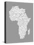 Map of Africa Map, Text Art-Michael Tompsett-Stretched Canvas