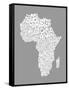 Map of Africa Map, Text Art-Michael Tompsett-Framed Stretched Canvas