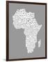 Map of Africa Map, Text Art-Michael Tompsett-Framed Art Print