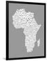 Map of Africa Map, Text Art-Michael Tompsett-Framed Art Print