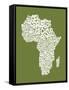 Map of Africa Map, Text Art-Michael Tompsett-Framed Stretched Canvas