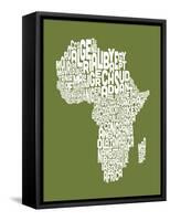 Map of Africa Map, Text Art-Michael Tompsett-Framed Stretched Canvas