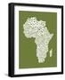 Map of Africa Map, Text Art-Michael Tompsett-Framed Art Print