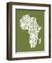 Map of Africa Map, Text Art-Michael Tompsett-Framed Art Print