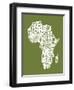 Map of Africa Map, Text Art-Michael Tompsett-Framed Art Print