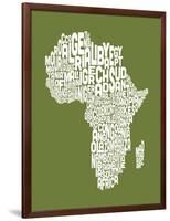 Map of Africa Map, Text Art-Michael Tompsett-Framed Art Print