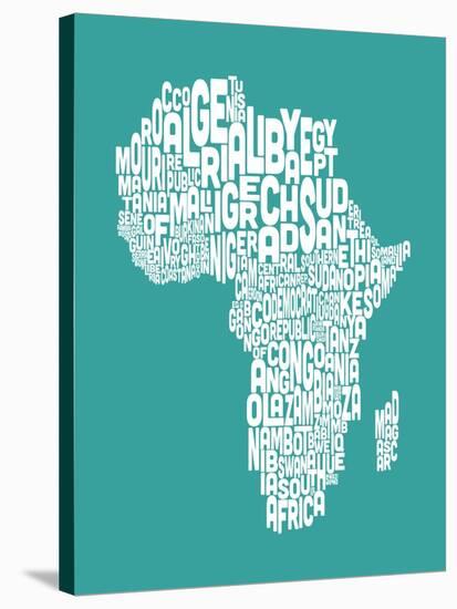 Map of Africa Map, Text Art-Michael Tompsett-Stretched Canvas