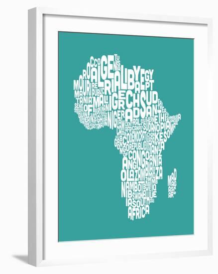 Map of Africa Map, Text Art-Michael Tompsett-Framed Art Print