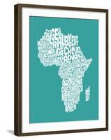 Map of Africa Map, Text Art-Michael Tompsett-Framed Art Print