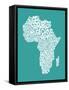 Map of Africa Map, Text Art-Michael Tompsett-Framed Stretched Canvas