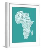 Map of Africa Map, Text Art-Michael Tompsett-Framed Art Print