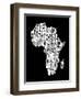 Map of Africa Map, Text Art-Michael Tompsett-Framed Art Print