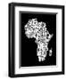 Map of Africa Map, Text Art-Michael Tompsett-Framed Art Print