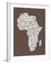 Map of Africa Map, Text Art-Michael Tompsett-Framed Art Print