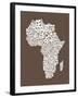 Map of Africa Map, Text Art-Michael Tompsett-Framed Art Print