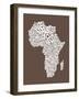 Map of Africa Map, Text Art-Michael Tompsett-Framed Art Print