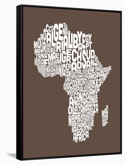 Map of Africa Map, Text Art-Michael Tompsett-Framed Stretched Canvas