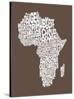 Map of Africa Map, Text Art-Michael Tompsett-Stretched Canvas