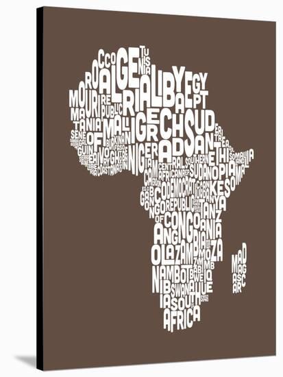 Map of Africa Map, Text Art-Michael Tompsett-Stretched Canvas