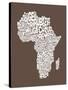 Map of Africa Map, Text Art-Michael Tompsett-Stretched Canvas