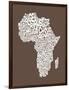 Map of Africa Map, Text Art-Michael Tompsett-Framed Art Print