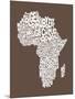 Map of Africa Map, Text Art-Michael Tompsett-Mounted Art Print