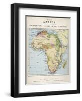 Map of Africa Which Illustrates the Travels of Livingstone Stanley and Cameron-null-Framed Premium Photographic Print