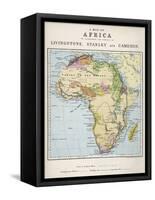 Map of Africa Which Illustrates the Travels of Livingstone Stanley and Cameron-null-Framed Stretched Canvas